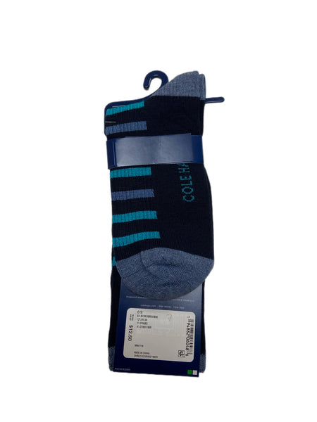COLE HAAN Men's 1 Pair Navy Crew Dress Socks Sz 7-12 NWT