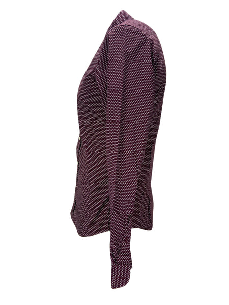 B.D BAGGIES Men's Burgundy Red Floral Pattern Long Sleeve Dress Shirt Sz L NWT