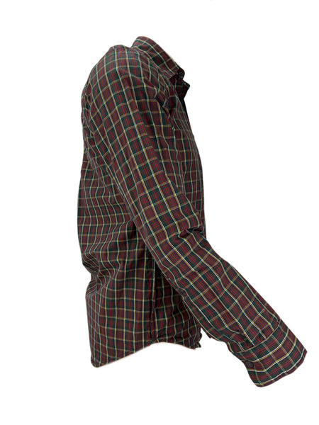 STEVEN ALAN Men's Green Jersey Lined Reverse Plaid Casual Shirt Sz XS NWT