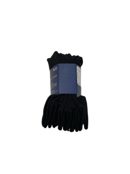 TOMMY HILFIGER Kids 6 Pairs Black Cushion Extra Low Cut Socks Sz S NWT