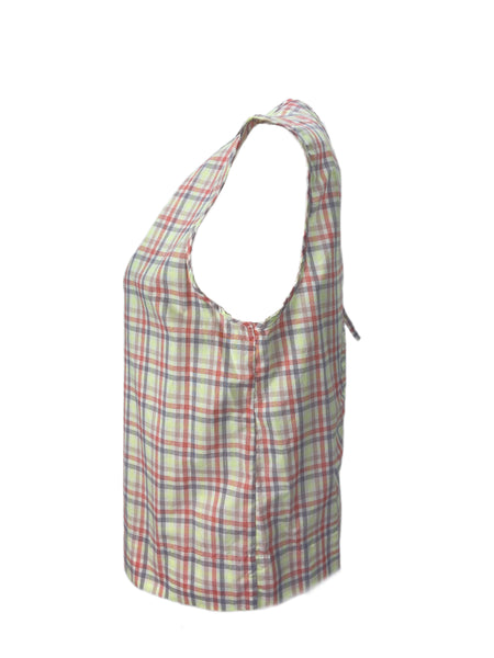 STEVEN ALAN Women's Multicolor Ryder Sleeveless Plaid Tank Top Sz L NWT