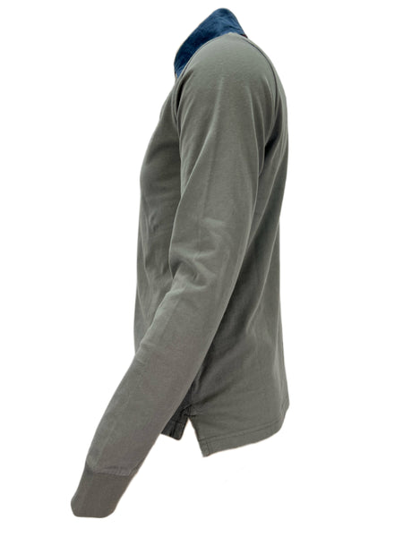 FRED MELLO Men's Gray Embroidered Long Sleeve Polo Sz S NWT