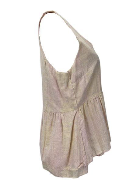 STEVEN ALAN Women's Beige Dakota Sleeveless Plaid Tank Top NWT