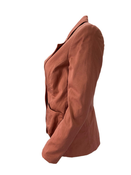 STEVEN ALAN Women's Agatha Peach Long Sleeve Collared Neck Blazer Sz 4 NWT