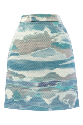 VON VONNI Women's Green Multi Quilted Mini Skirt 3012 $98 NEW