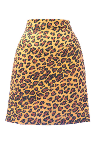 VON VONNI Women's Orange Animal Print Quilted Mini Skirt 3012 $98 NEW