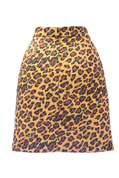 VON VONNI Women's Orange Animal Print Quilted Mini Skirt 3012 $98 NEW