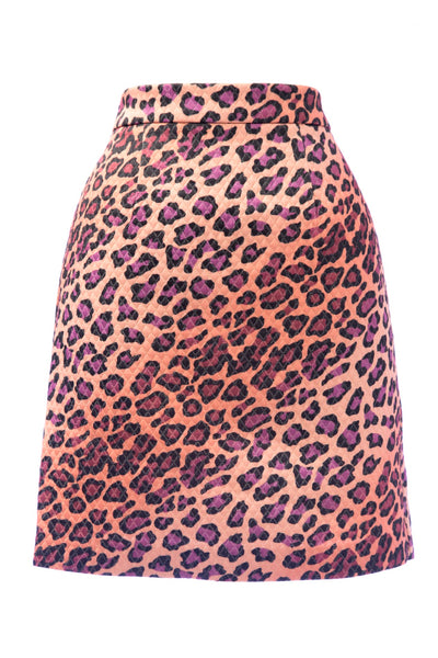 VON VONNI Women's Pink Animal Print Quilted Mini Skirt Sz S 3012 $98 NEW