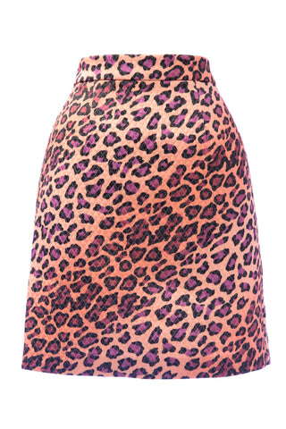 VON VONNI Women's Pink Animal Print Quilted Mini Skirt Sz S 3012 $98 NEW