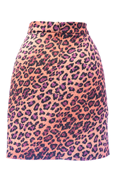 VON VONNI Women's Pink Animal Print Quilted Mini Skirt Sz S 3012 $98 NEW