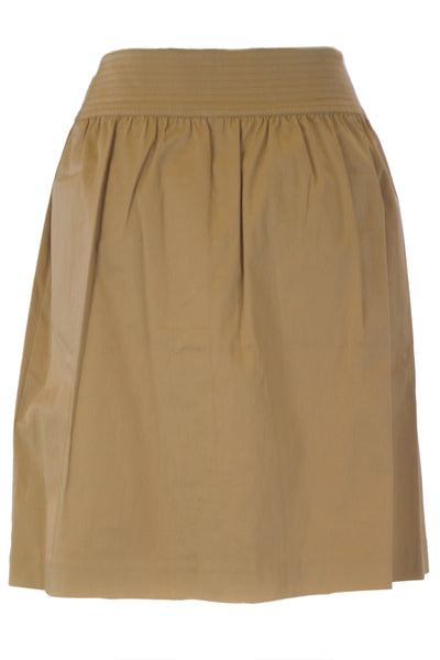ELIZABETH MCKAY Gold Two Pocket Button Down Jacques Skirt 3061 $195 NWT