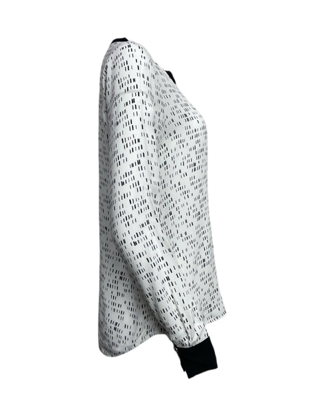 ECRU Women's Ivory Casual All Over Print Blouse #3115 S NWT