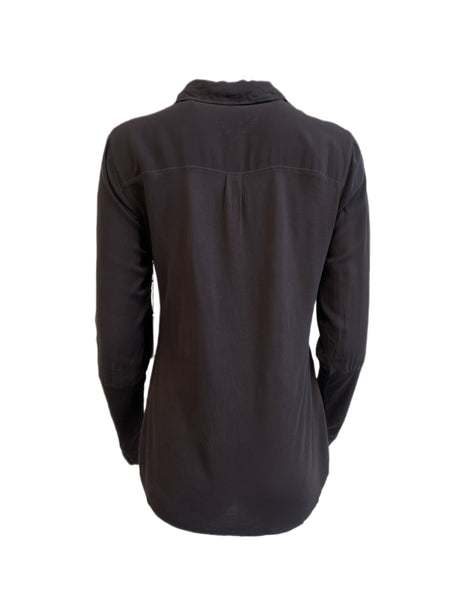 ECRU Women's Grey Malt Button Down Garment Dye Shirt #3117 S NWT