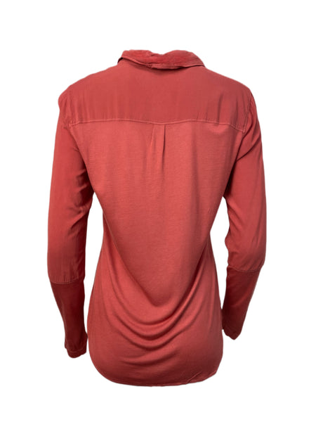 ECRU Women's Deep Purple Garment Dye Shirt #3117 S NWT