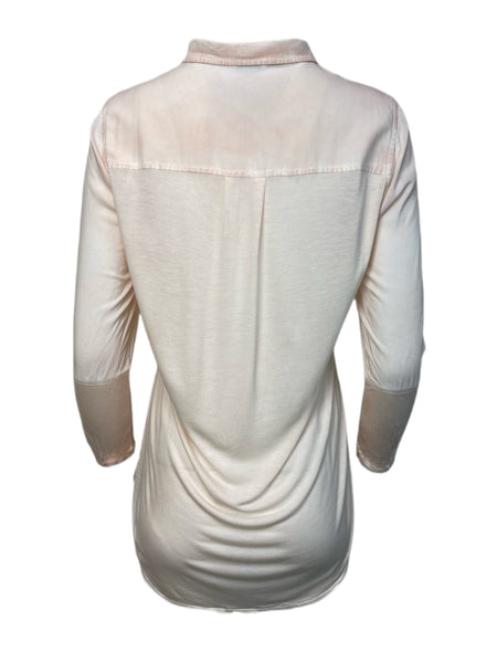 ECRU Women's Pink Button Down Garment Dye Shirt #3117 S NWT