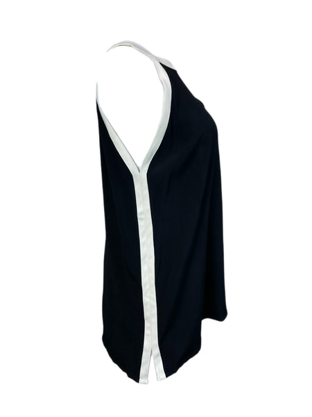 ECRU Women's Black Contrast Trim Halter Top #3145 S NWT