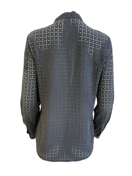 ECRU Women's Grey Slate Collared Button Down Cutots Shirt #3148 S NWT