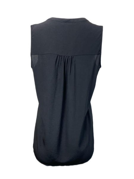 ECRU Women's Black V-Neck Button Down Top #3198 S NWT