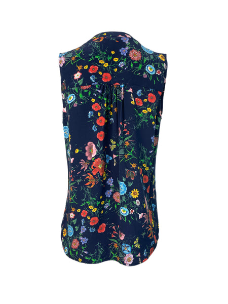 ECRU Women's Navy Spring Wild Flower Top #3198 S NWT