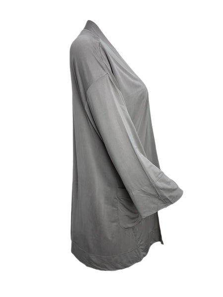 ECRU Women's Grey Suede Cupro Lightweight Cardigan #3202 S NWT