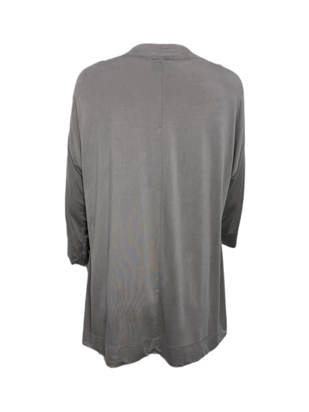 ECRU Women's Grey Suede Cupro Lightweight Cardigan #3202 S NWT