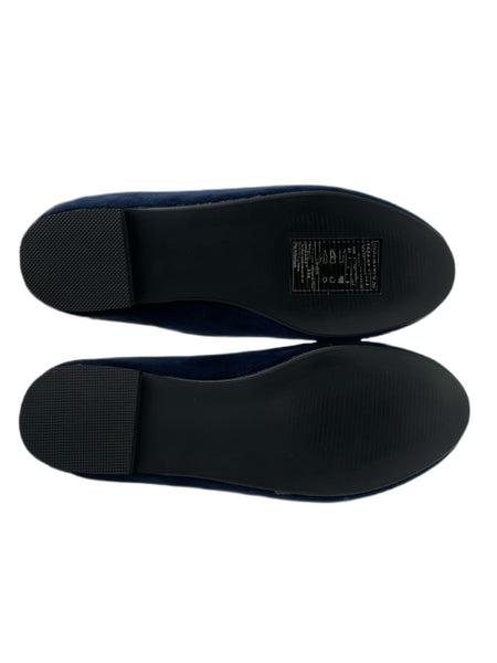 SCOTCH&SODA Womens Navy Velvet Embroidered Bee Flats #33 6 NWB