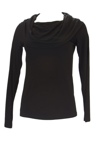 ANALILI Women's Wide Cowl Neck Long Sleeve Top 356M18 $135 NWT