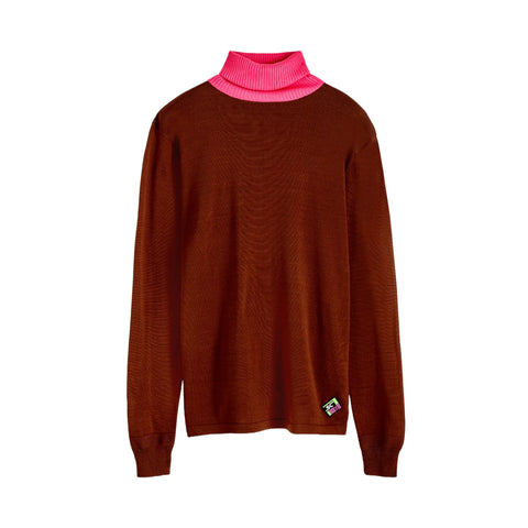 SCOTCH & SODA Women's Brown Contrast Sweater #358 S NWT