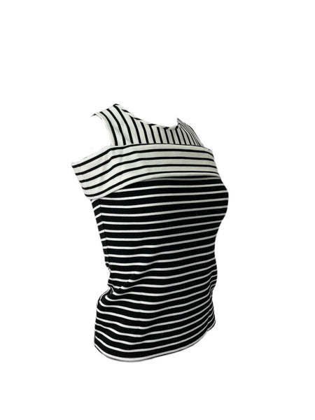 DEREK LAM Women's Black Round Neck Fashion T-Shirt #36PT XS NWT