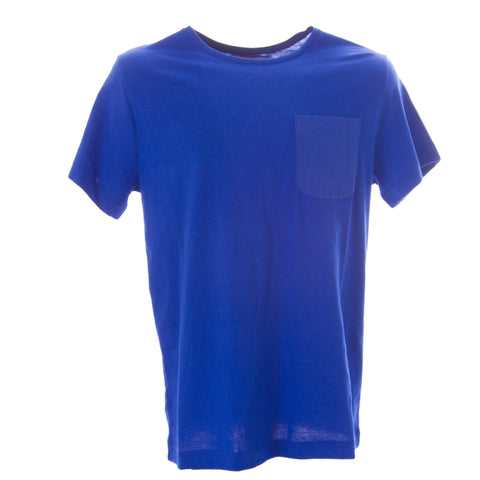 OLASUL Men's Blue Canvas Pocket Short Sleeve T-Shirt $80 NEW