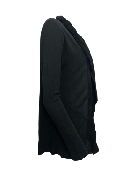 ECRU Women's Black Suede Casual Cardigan #3963 No Size NWT