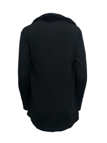 ECRU Women's Black Suede Casual Cardigan #3963 No Size NWT