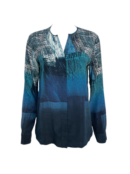 ECRU Women's Turquoise Button Down Shirt #3985 S NWT