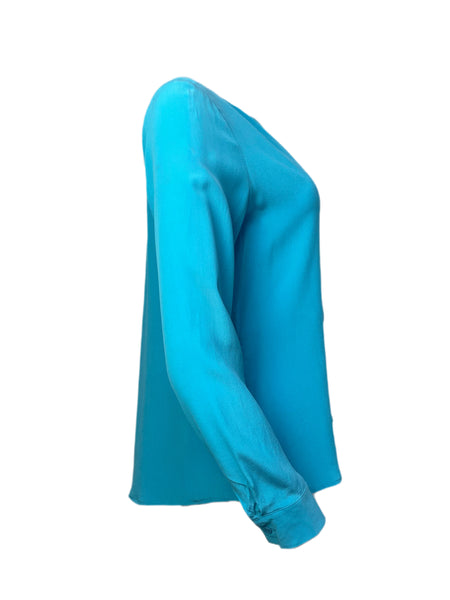 ECRU Women's Blue Capri Button Down Shirt #3985 S NWT