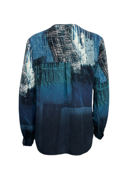 ECRU Women's Turquoise Button Down Shirt #3985 S NWT