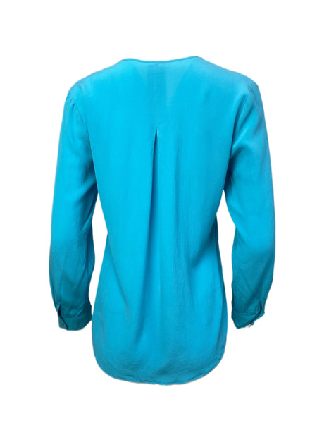 ECRU Women's Blue Capri Button Down Shirt #3985 S NWT