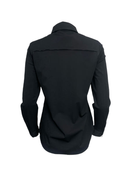 ECRU Women's Black Smoke Button Down Shirt #3988 S NWT