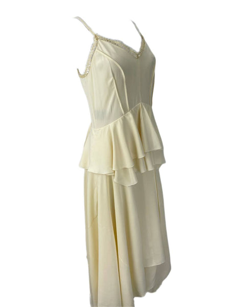 DEREK LAM Women's Beige Long Abstract Dress #3AGG NWT