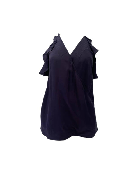 RICHARD CHAI Women's Violet V-Neck Blouse #3R12 NWT