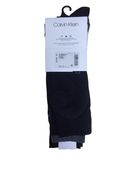 Calvin Klein Men's 3 Pair Multicolor Mid Calf Cotton Blend Socks Sz 7-12 NWT
