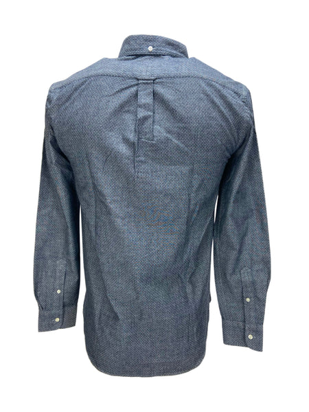 TIMOTHY EVEREST Men's Blue Long Sleeve Polka Dot Dress Shirt Sz M NWT