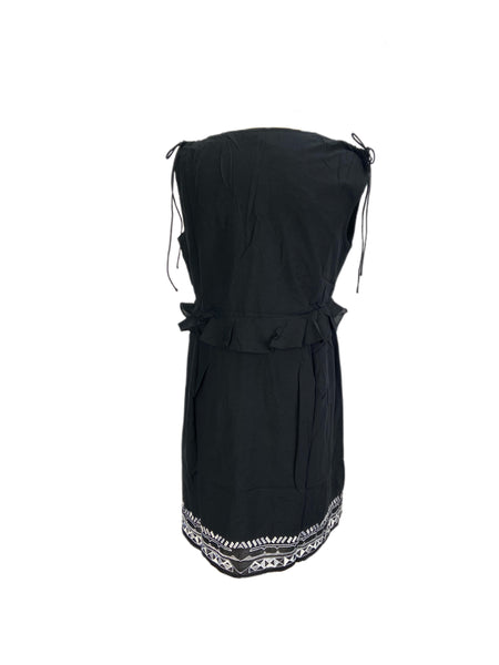 Catherine Malandrino Women's Black Beauty Open Market Embroidered Dress Sz M NWT