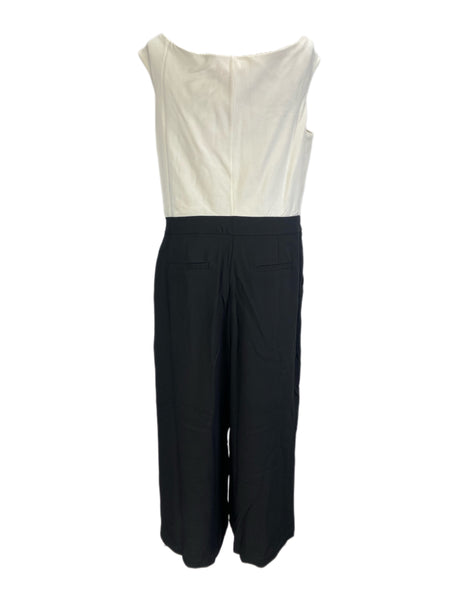 Catherine Malandrino Women's White And Black Military Chic Jumpsuit Sz 14 NWT