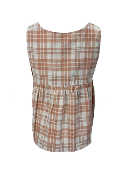 STEVEN ALAN Women's Peach Willow Sleeveless Plaid Tank Top NWT