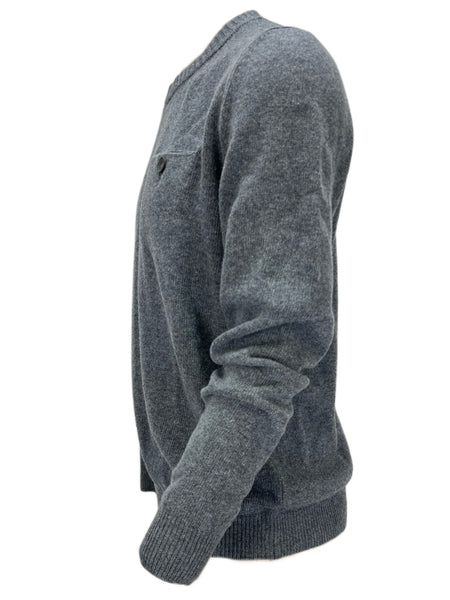 PAOLO PECORA Men's Gray Long Sleeve Pullover Sz M NWT