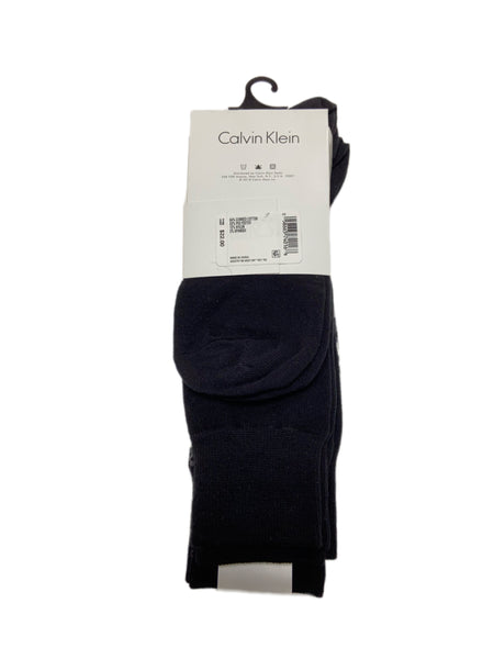 Calvin Klein Men's 3 Pair Black Mid Calf Cotton Blend Socks Sz 7-12 NWT