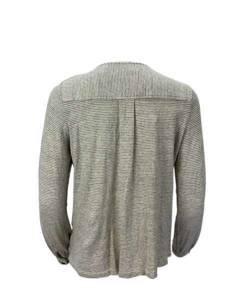 STEVEN ALAN Women's Gray Roxanne Long Sleeve Striped Sweatshirt Sz S NWT