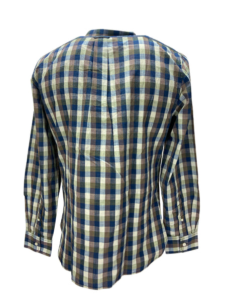 GRAYERS Men's Brown Indigo Green Long Sleeve Plaid Shirt Sz M NWT