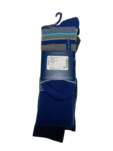 COLE HAAN Men's 3 Pair Denim Heather Combed Cotton Crew Socks Sz 7-12 NWT