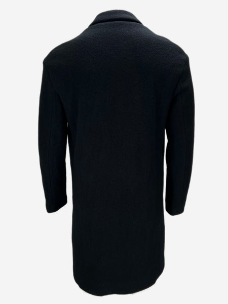 ROUTE DES GARDEN Men's Black Button Closure Collared Neck Dress Coat Sz L NWT